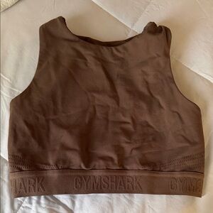 Gymshark Brown High Neck Seamless Sports Bra